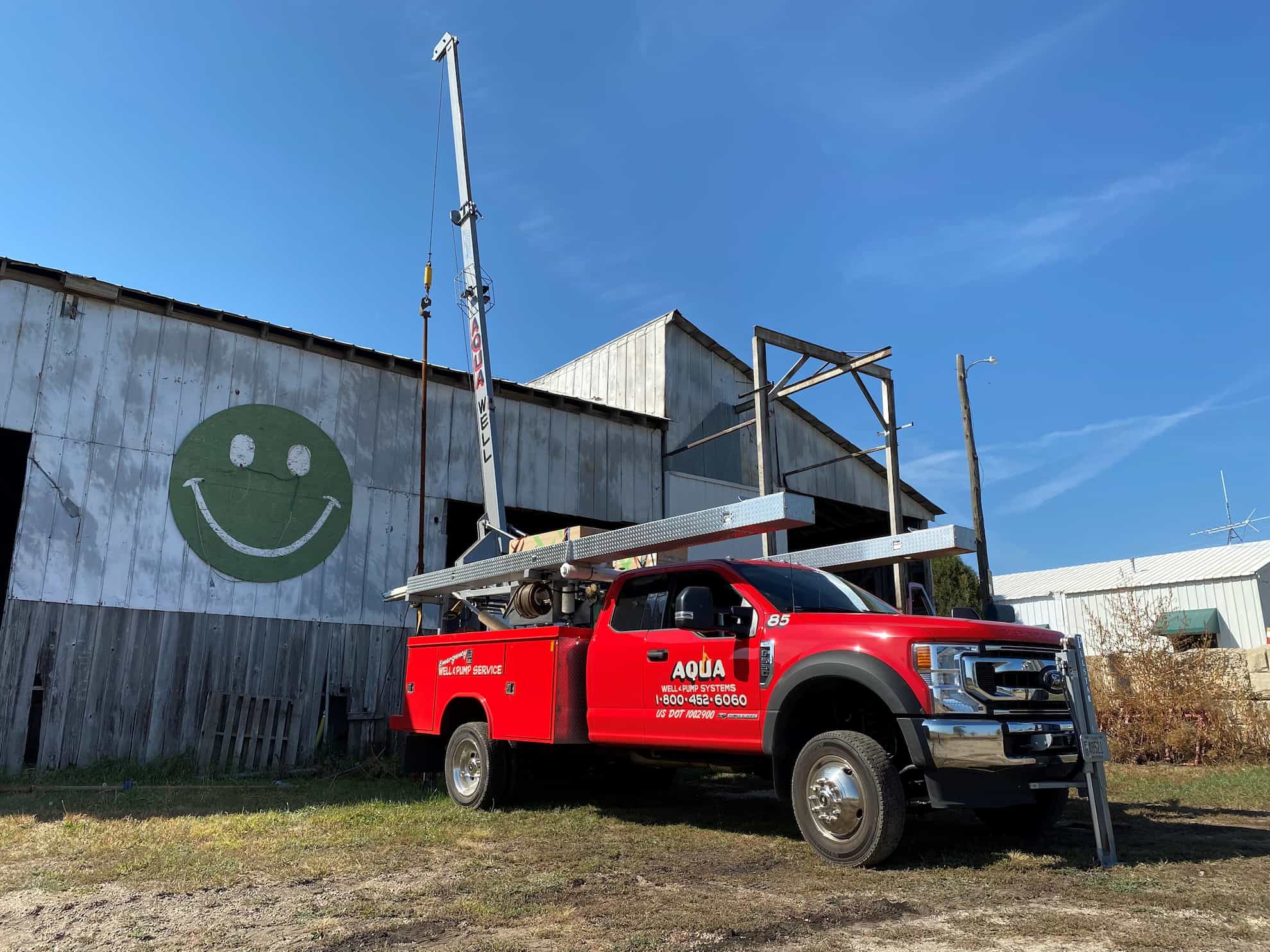 Home aqua well truck and barn