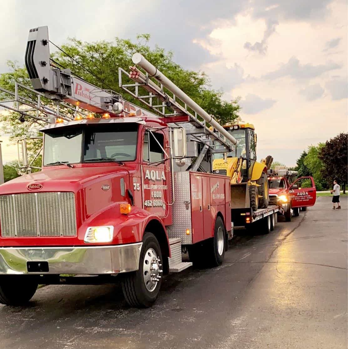 Home aqua well truck and trailer