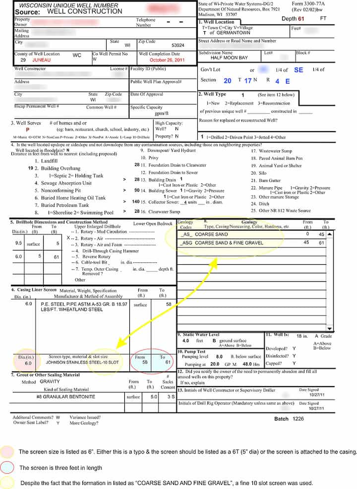 Well Information Form